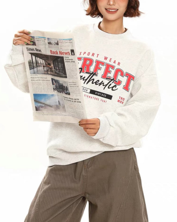 retro casual couple sweatshirt