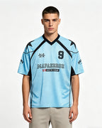 Color-blocked short-sleeved shirt