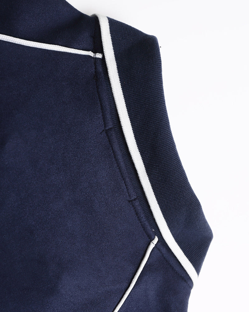 Retro lapel sweatshirt
