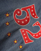 Vintage washed embroidered denim sweatshirt