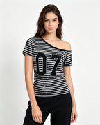 Retro striped short sleeves