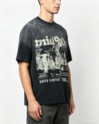 Distressed washed short-sleeved shirt