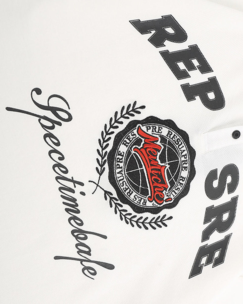 American retro hip hop embroidered letter short sleeves