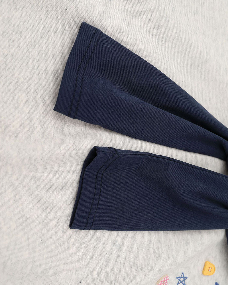 Fake two-piece polo sweatshirt