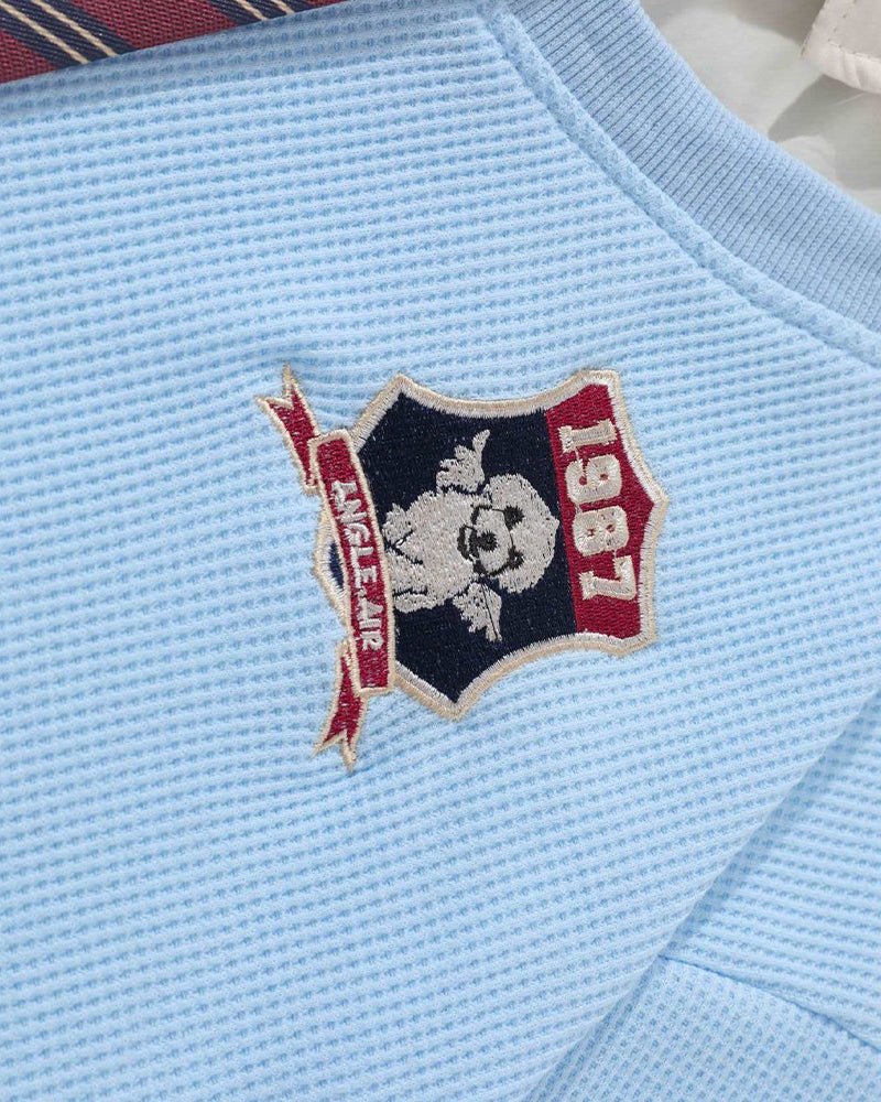 Retro stitching polo collar short sleeves