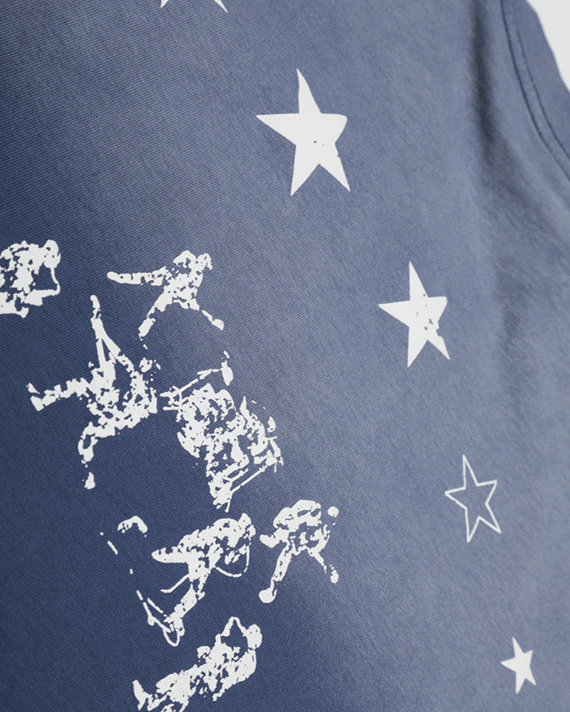Spray-painted tie-dye T-shirt