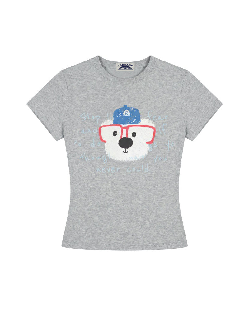 Puppy print short-sleeved T-shirt (women's)