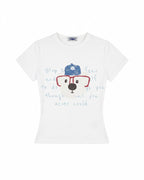 Puppy print short-sleeved T-shirt (women's)