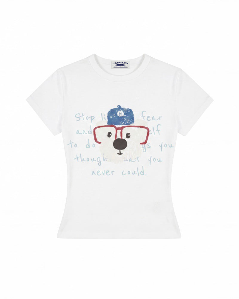 Puppy print short-sleeved T-shirt (women's)