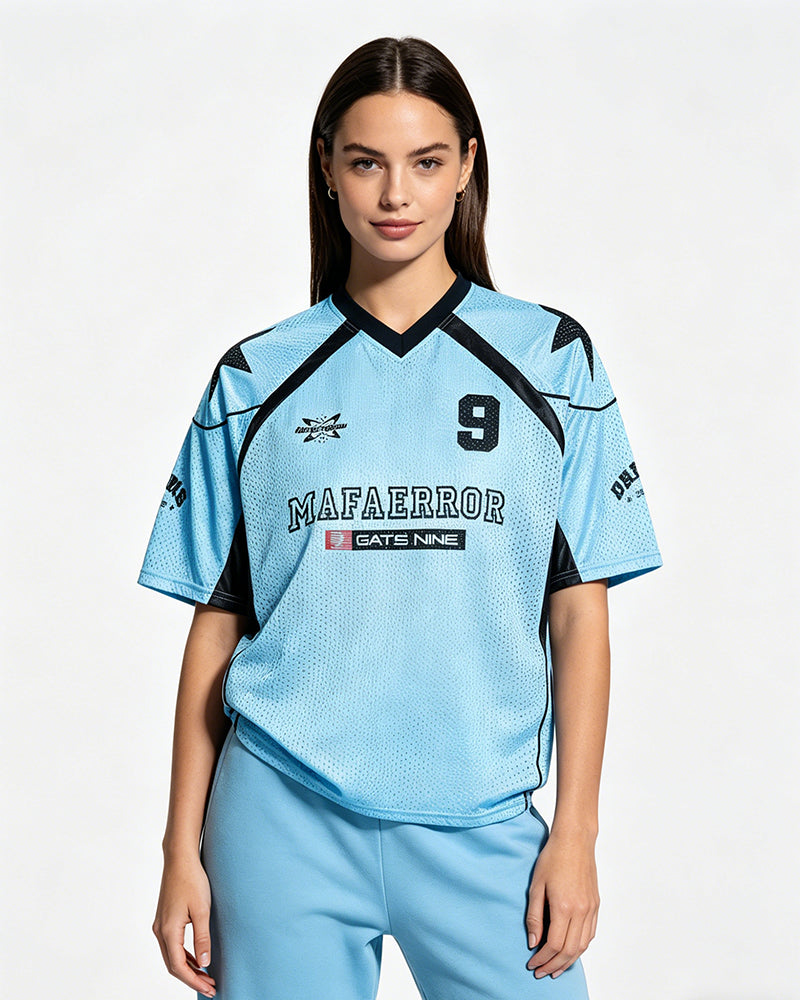 Color-blocked short-sleeved shirt