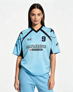 Color-blocked short-sleeved shirt