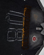 Washed patchwork short-sleeved shirt
