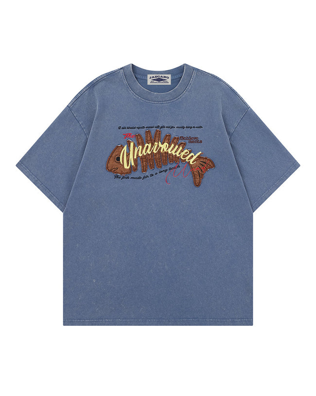 Retro distressed short-sleeved shirt Hover Image