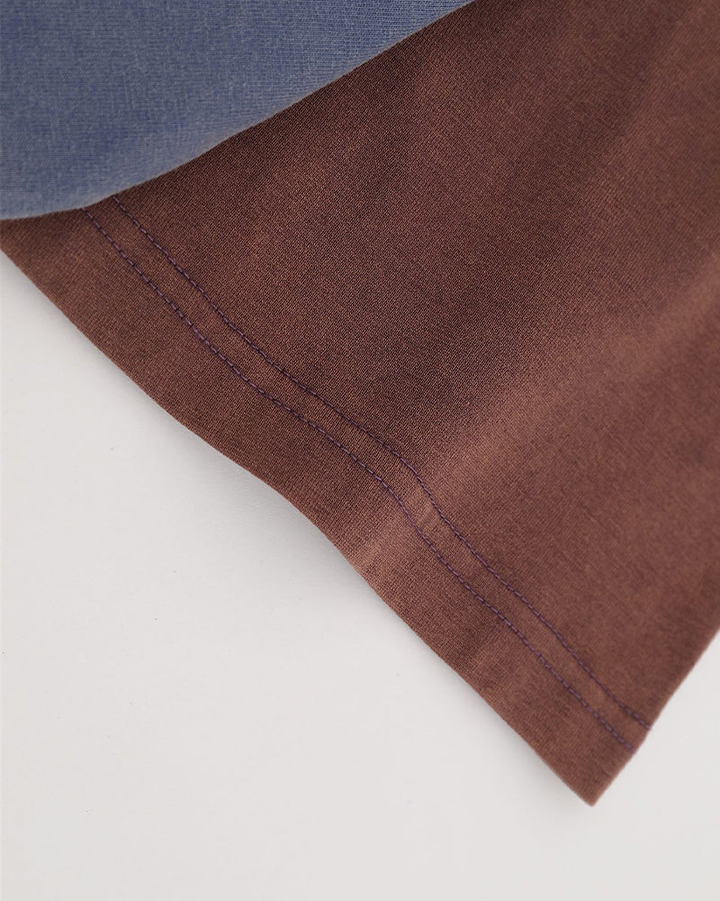 Contrast color mushroom short sleeves