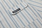 Retro Striped Short Sleeve Work Shirt
