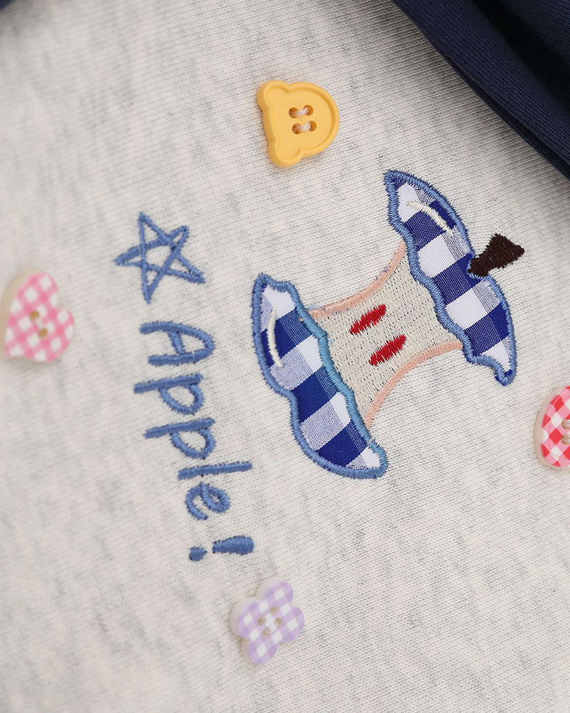 Fake two-piece polo sweatshirt