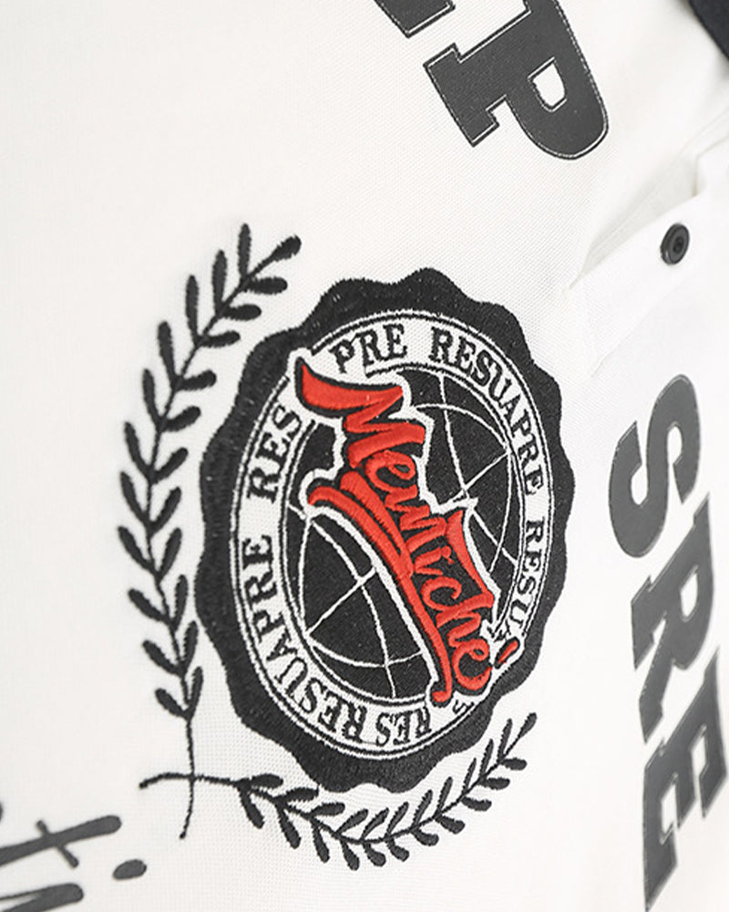 American retro hip hop embroidered letter short sleeves