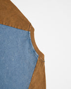 Retro color-blocked raglan sleeve short sleeve