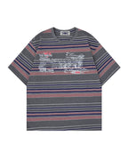 Retro color-blocked short-sleeved shirt