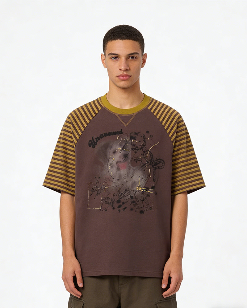 Vintage distressed puppy short-sleeved t-shirt