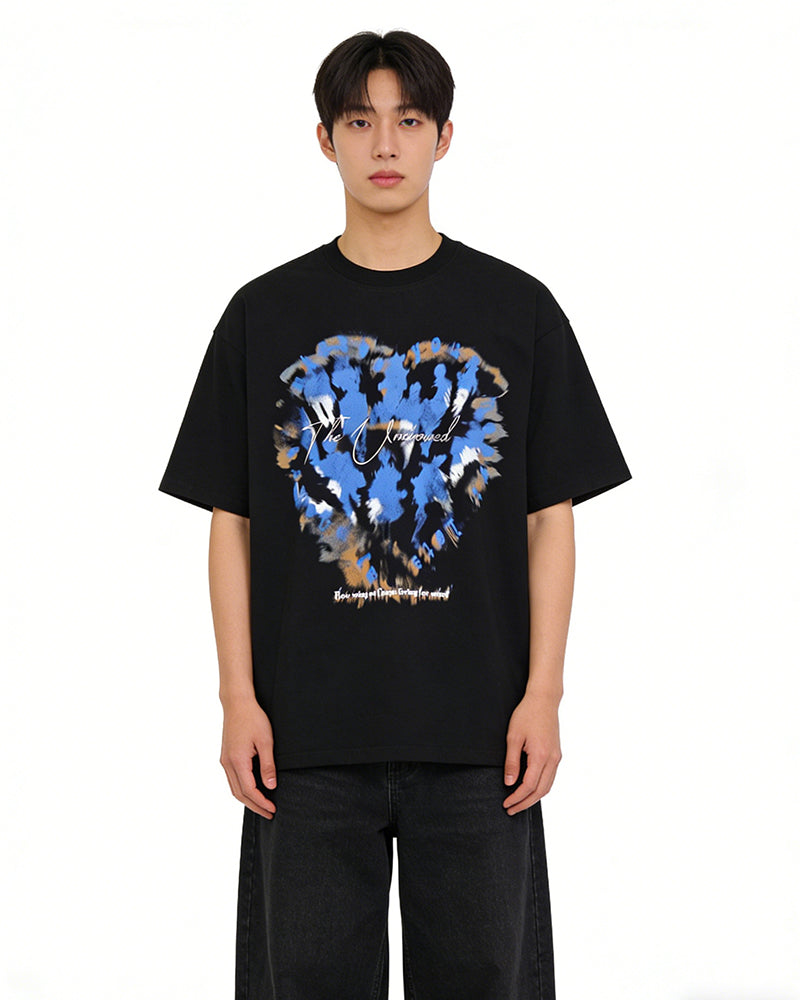 Creative Heart-Shaped Short-Sleeve