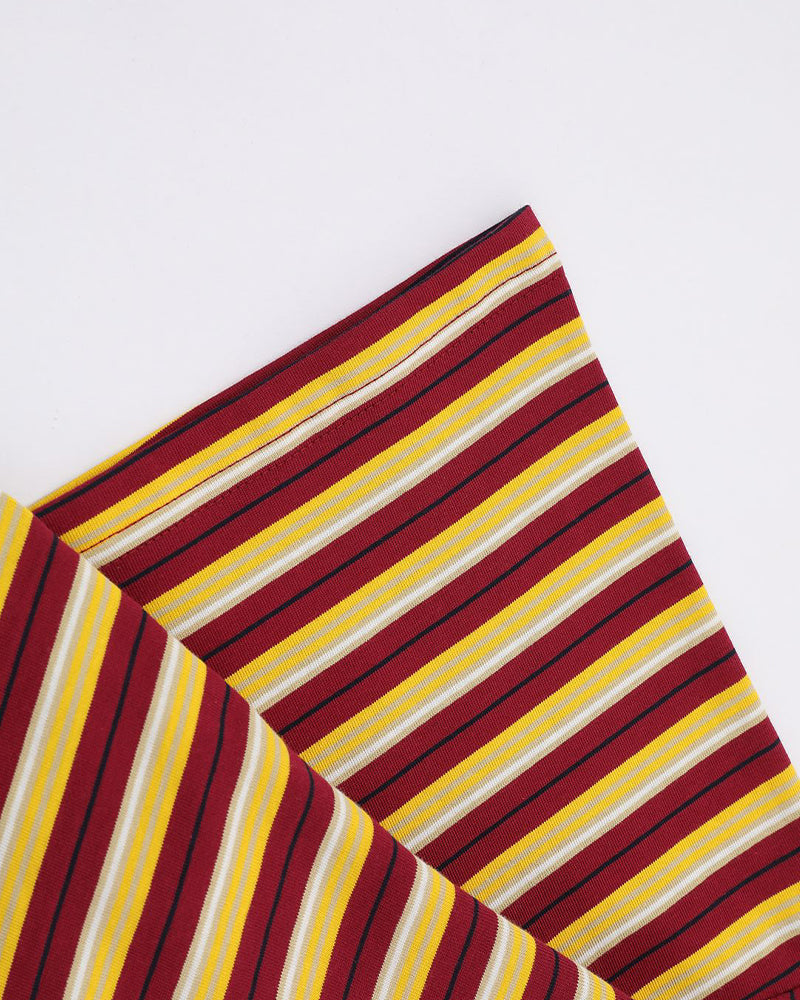 Retro contrast striped short sleeves
