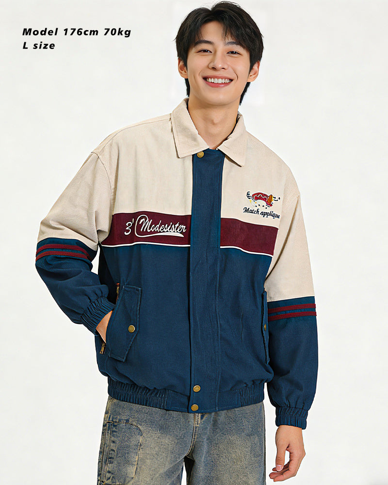 Versatile vintage embroidered lapel jacket