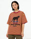 Retro contrast striped short sleeves