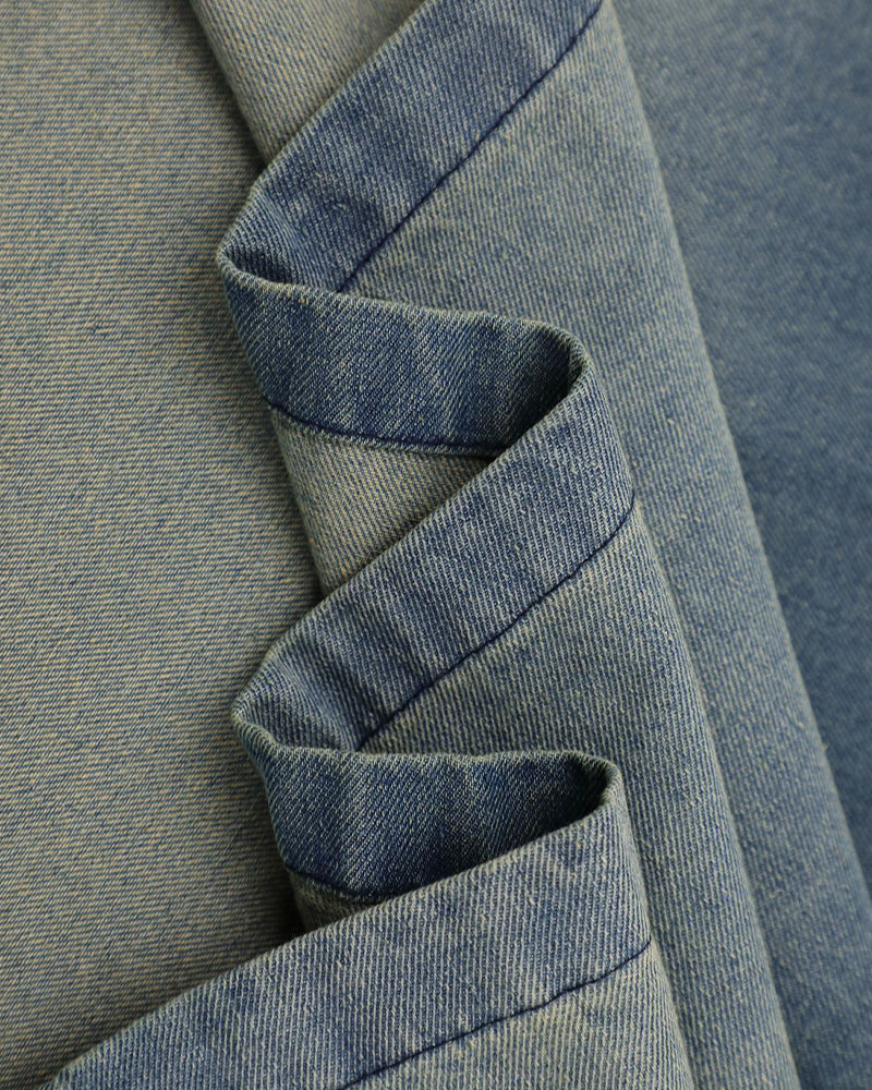 Retro denim short-sleeved shirt