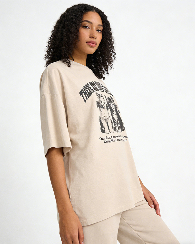 American cartoon kitten short sleeves