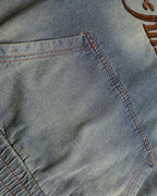 Embroidered denim hoodie