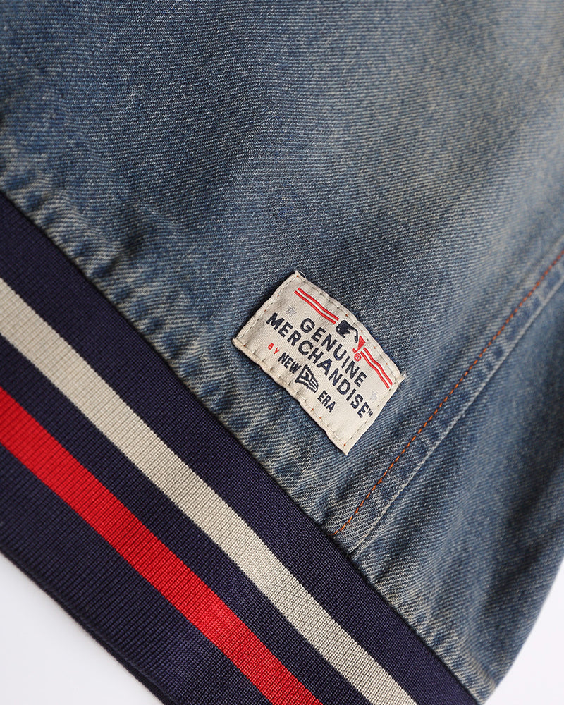 Vintage washed embroidered denim sweatshirt