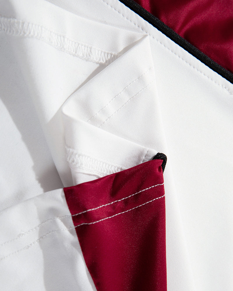 Contrast color stitching short sleeves