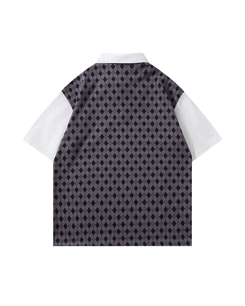 Faux Two-Piece Tie Short Sleeve