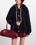 Simple hooded sweatshirt jacket