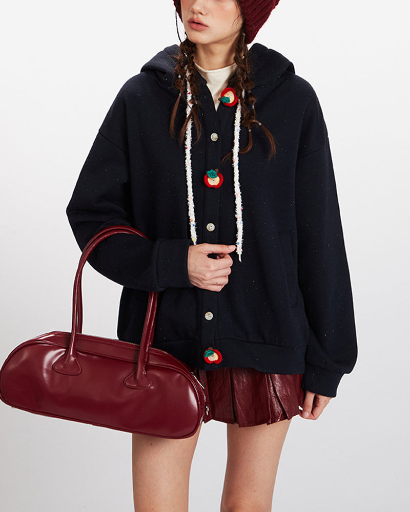 Simple hooded sweatshirt jacket