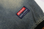 Retro distressed washed denim long sleeves