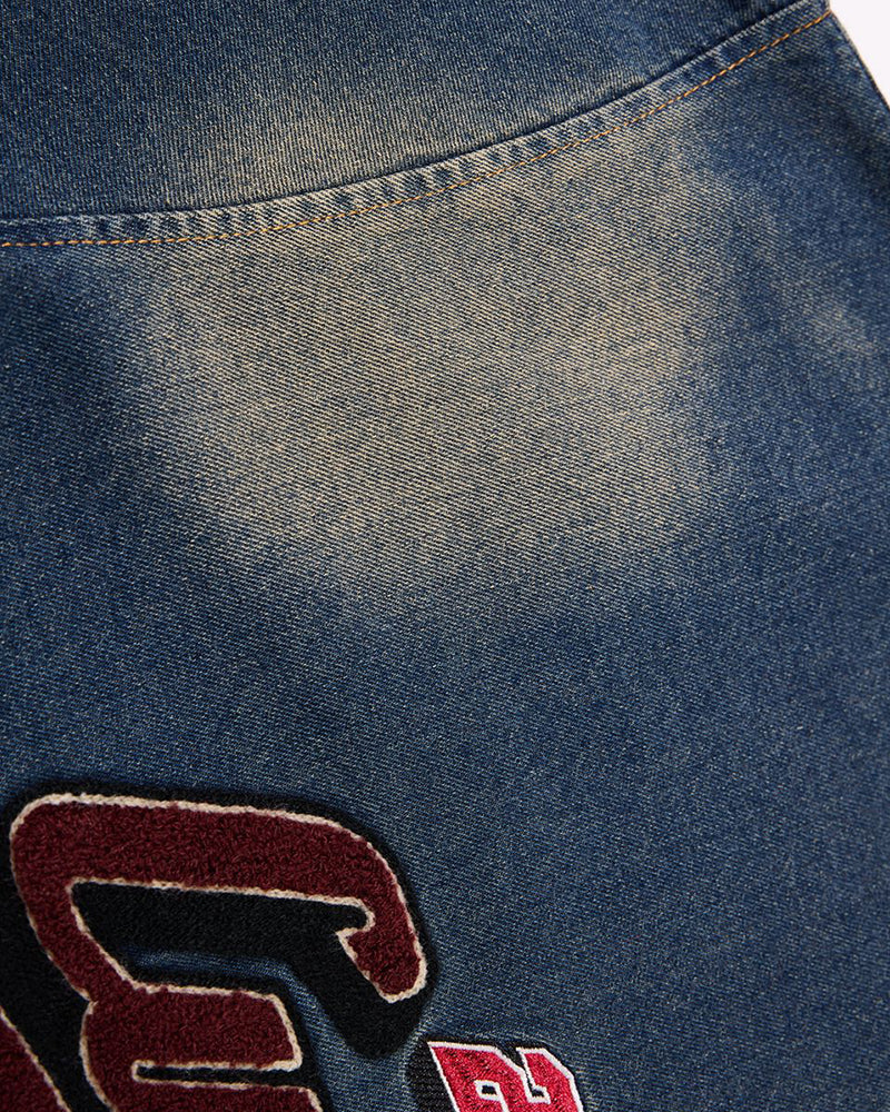 Washed denim casual long-sleeved shirt