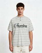 Striped loose short-sleeved shirt