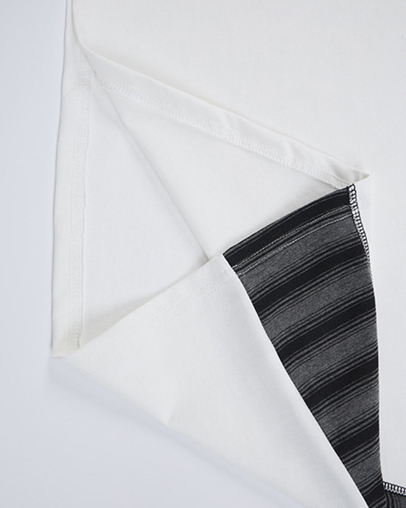 Contrast color short sleeves