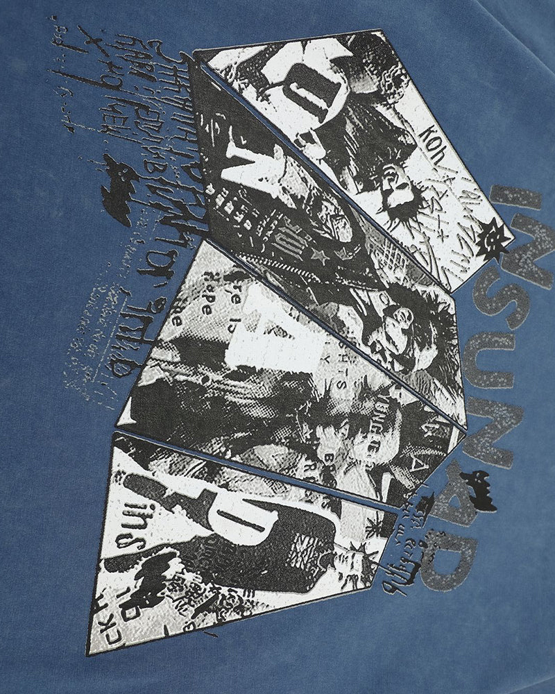 Collage Distressed Short-Sleeved T-shirt