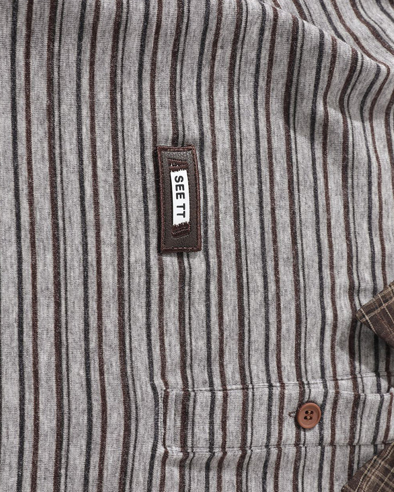 Striped short sleeves