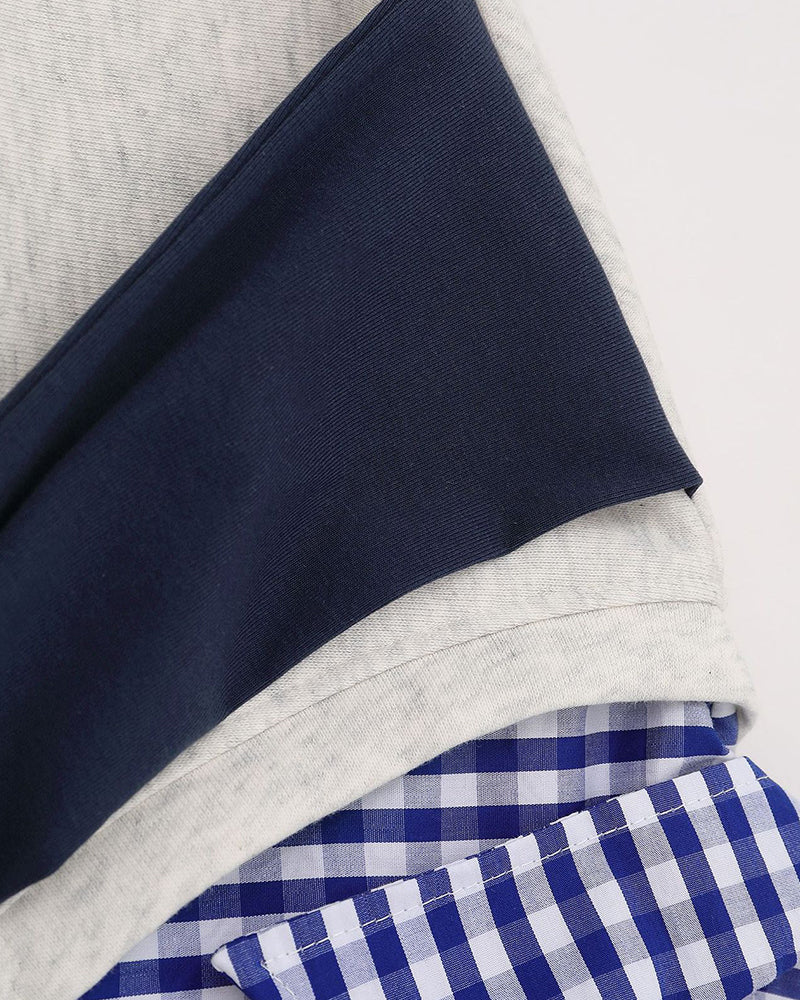 Fake two-piece polo sweatshirt
