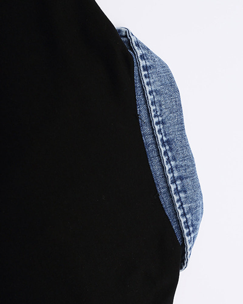 American retro lapel zipper short sleeves