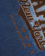 Gradient denim washed short-sleeved shirt