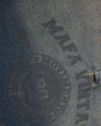 Distressed gradient denim long-sleeved shirt
