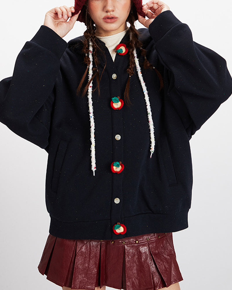 Simple hooded sweatshirt jacket