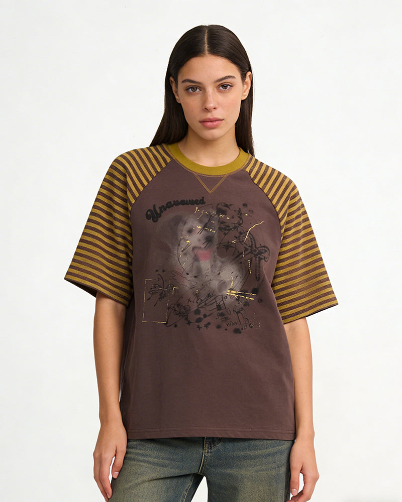 Vintage distressed puppy short-sleeved t-shirt