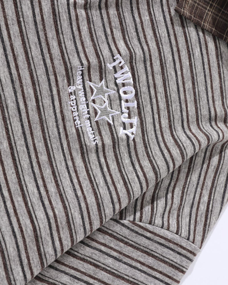 Striped short sleeves