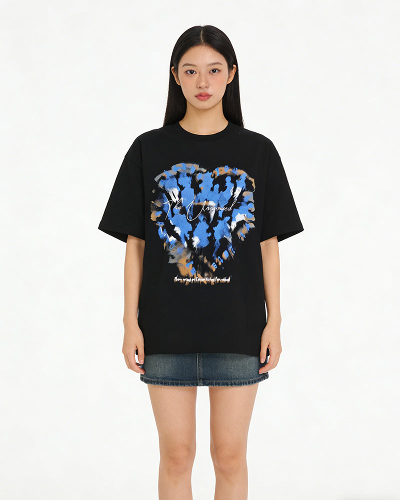 Creative Heart-Shaped Short-Sleeve